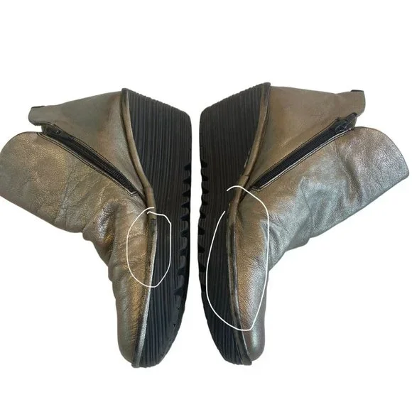 Fly London EU 41 Gold Metallic Weso Boots Booties | Leather Upper - Picture 9 of 13